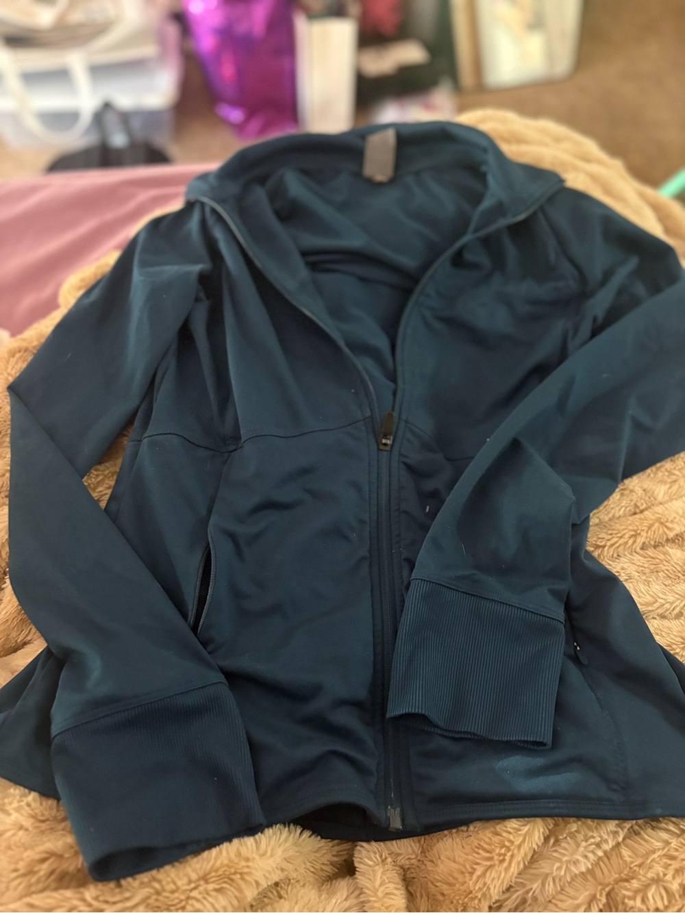 Women's Zip-Up Champion Athletic Jacket in Deep Teal